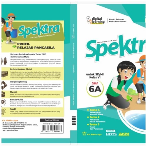 Buku Spektra Tematik Terpadu Kelas 6 Jilid A : Terdiri Dari Tema 1 ,2 Dan 3